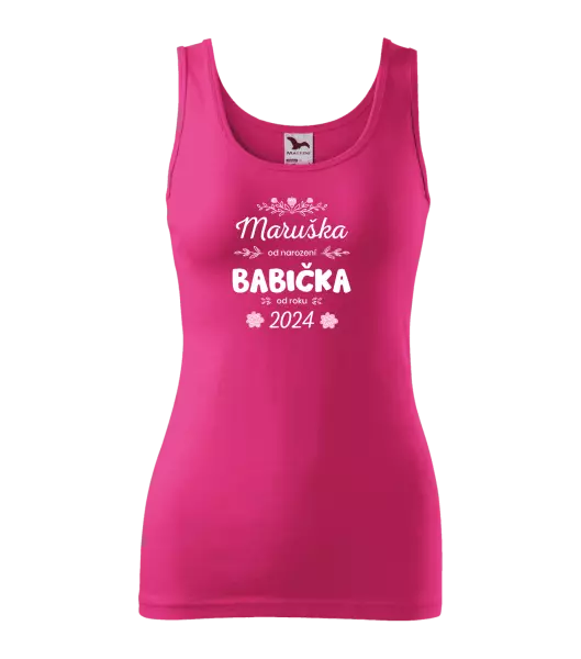 Dámské tílko Jméno od narození, babička od roku