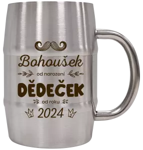 Nerezový chladicí půllitr Jméno od narození, dědeček od roku