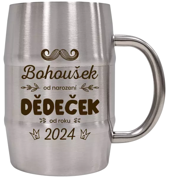 Nerezový chladicí půllitr Jméno od narození, dědeček od roku