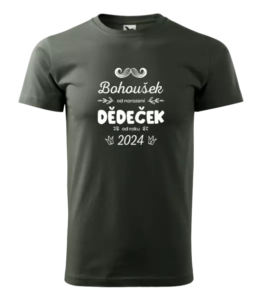 Pánské tričko Jméno od narození, dědeček od roku