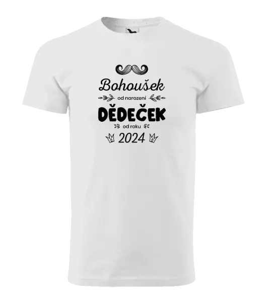 Pánské tričko Jméno od narození, dědeček od roku