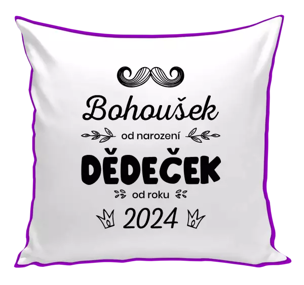 Polštář Jméno od narození, dědeček od roku