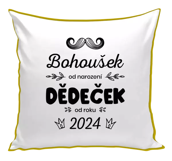 Polštář Jméno od narození, dědeček od roku