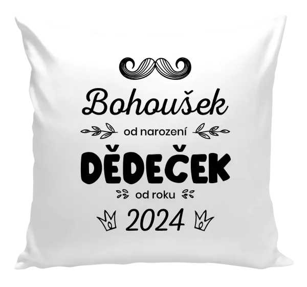 Polštář Jméno od narození, dědeček od roku