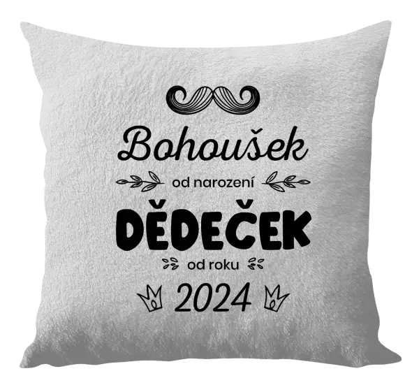 Polštář Jméno od narození, dědeček od roku