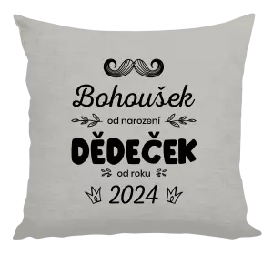 Polštář Jméno od narození, dědeček od roku
