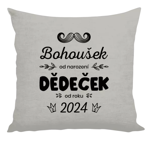 Polštář Jméno od narození, dědeček od roku