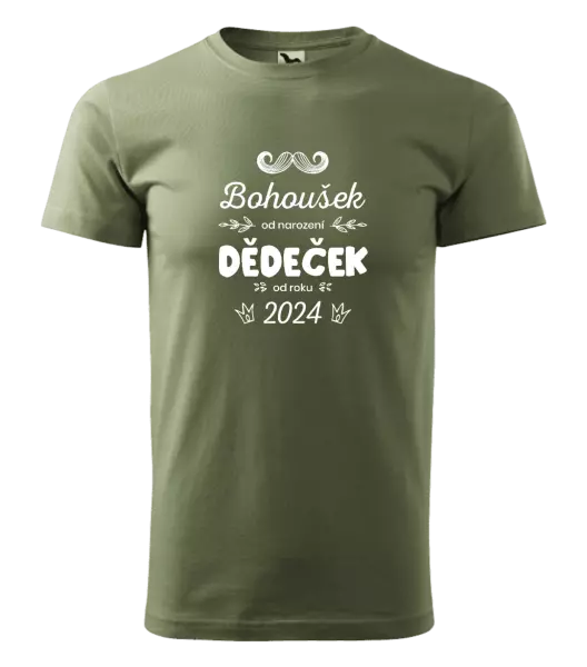 Pánské tričko Jméno od narození, dědeček od roku