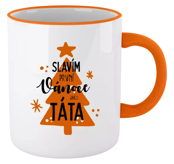 Vánoční hrnek Slavím první Vánoce jako táta