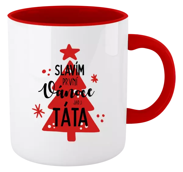 Vánoční hrnek Slavím první Vánoce jako táta