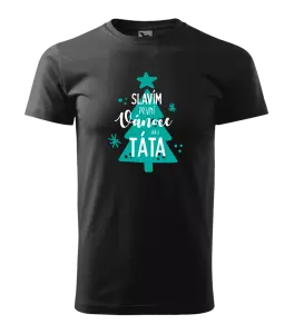 Pánské vánoční tričko Slavím první Vánoce jako táta
