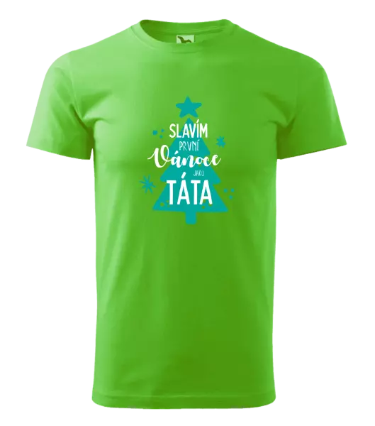 Pánské vánoční tričko Slavím první Vánoce jako táta