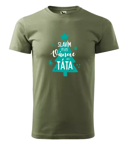 Pánské vánoční tričko Slavím první Vánoce jako táta