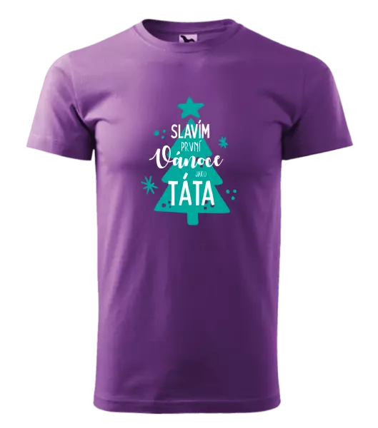 Pánské vánoční tričko Slavím první Vánoce jako táta
