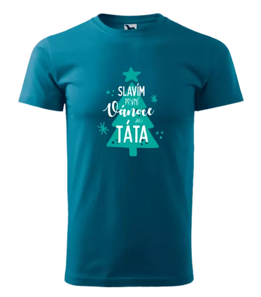 Pánské vánoční tričko Slavím první Vánoce jako táta