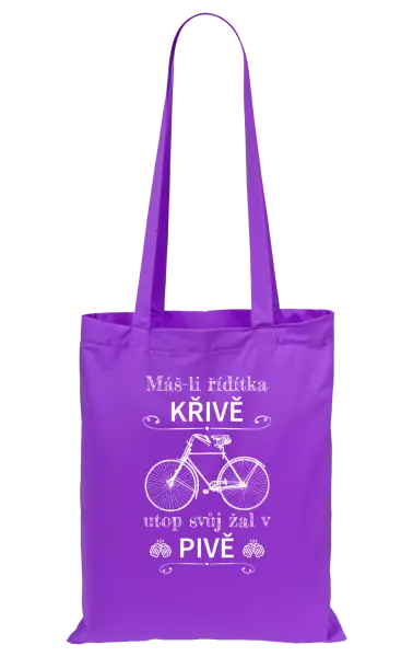 Látková taška Máš-li řídítka křivě, utop svůj žal v pivě