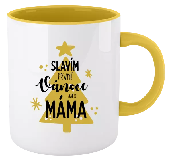 Vánoční hrnek Slavím první Vánoce jako máma