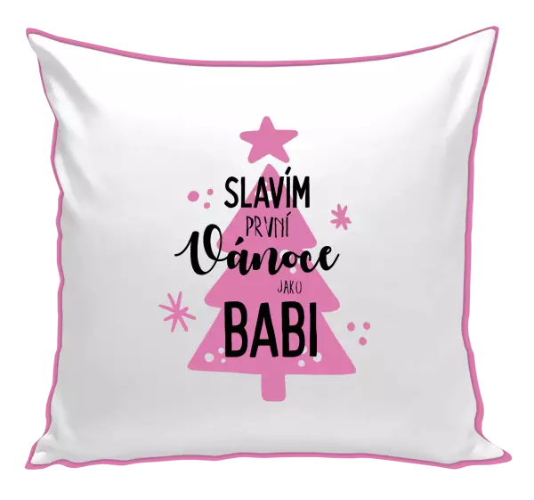 Vánoční polštář Slavím první Vánoce jako babi