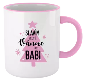 Vánoční hrnek Slavím první Vánoce jako babi