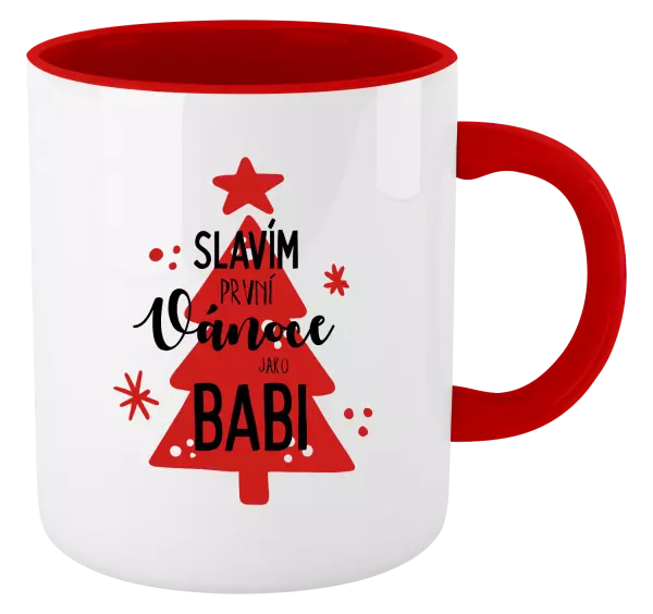 Vánoční hrnek Slavím první Vánoce jako babi