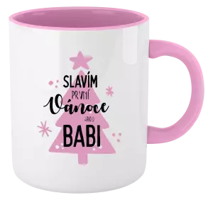 Vánoční hrnek Slavím první Vánoce jako babi