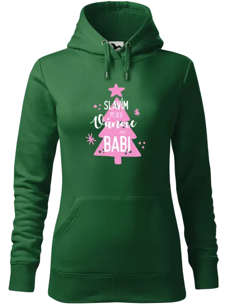 Dámská vánoční mikina Slavím první Vánoce jako babi