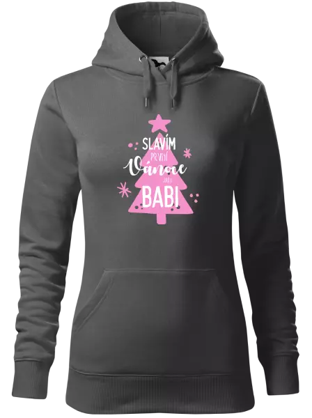 Dámská vánoční mikina Slavím první Vánoce jako babi