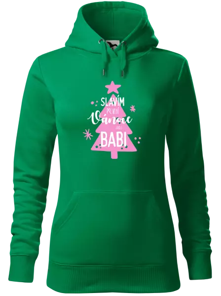 Dámská vánoční mikina Slavím první Vánoce jako babi