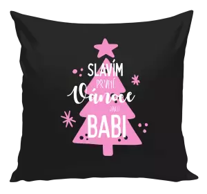 Vánoční polštář Slavím první Vánoce jako babi