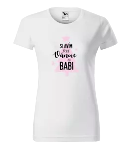 Dámské vánoční tričko Slavím první Vánoce jako babi