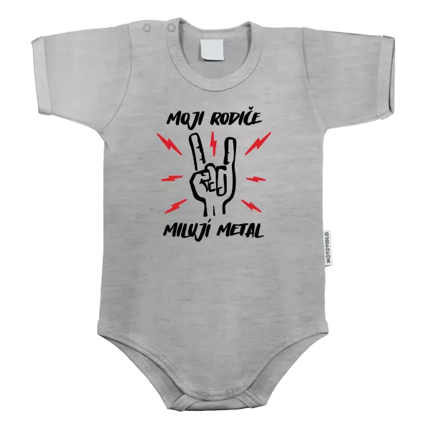 Dětské body Moji rodiče milují metal