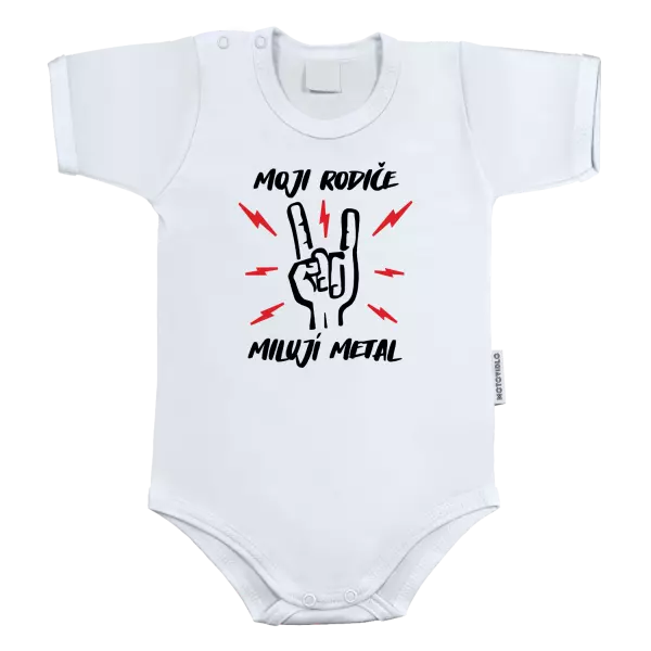 Dětské body Moji rodiče milují metal