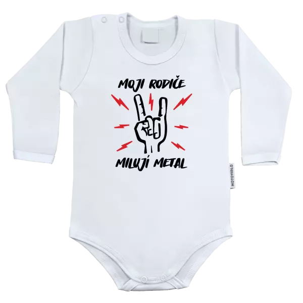 Dětské body Moji rodiče milují metal