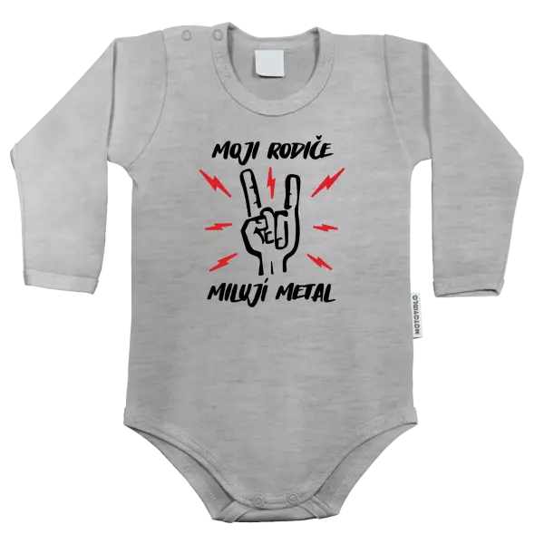 Dětské body Moji rodiče milují metal