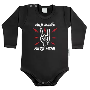 Dětské body Moji rodiče milují metal