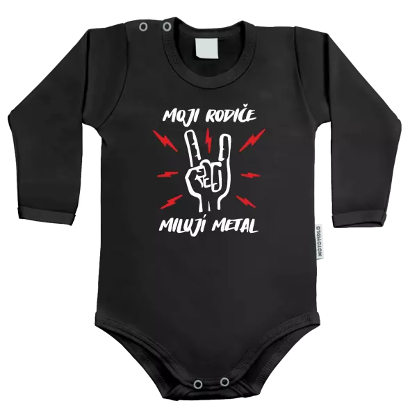Dětské body Moji rodiče milují metal