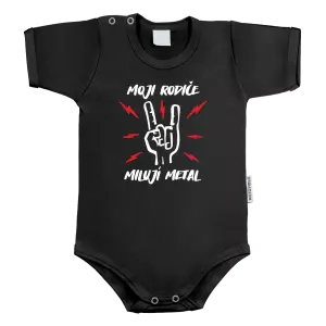 Dětské body Moji rodiče milují metal