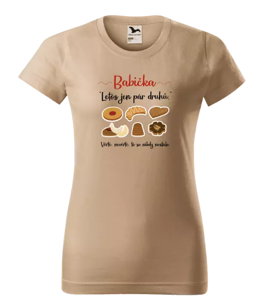 Dámské vánoční tričko Babička - letos jen pár druhů