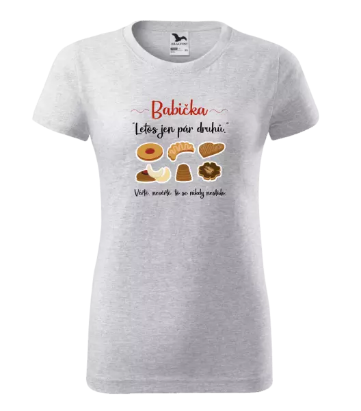 Dámské vánoční tričko Babička - letos jen pár druhů