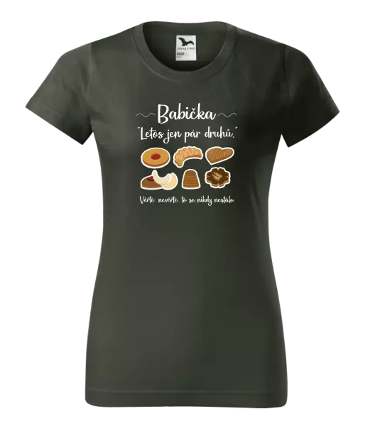 Dámské vánoční tričko Babička - letos jen pár druhů