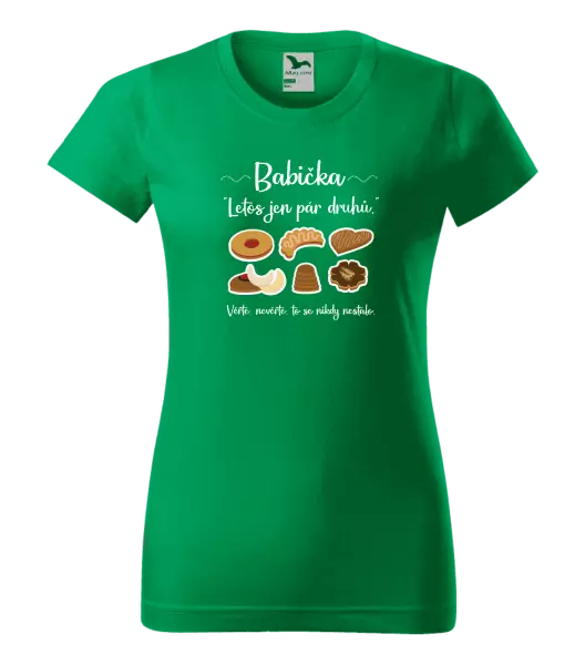 Dámské vánoční tričko Babička - letos jen pár druhů