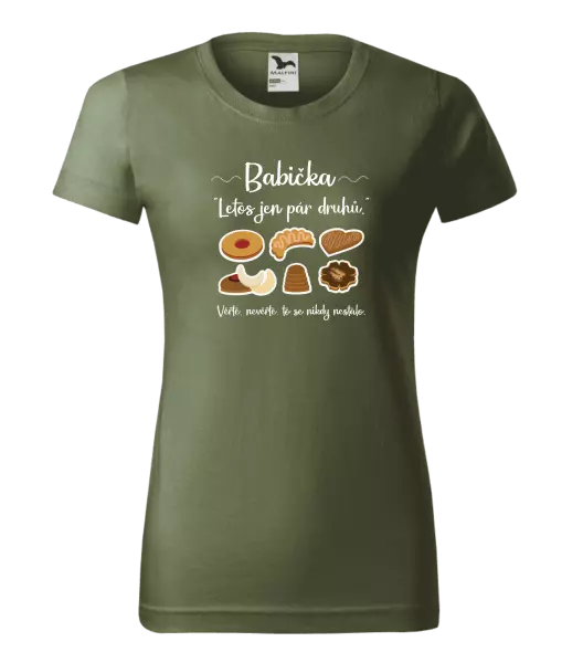 Dámské vánoční tričko Babička - letos jen pár druhů