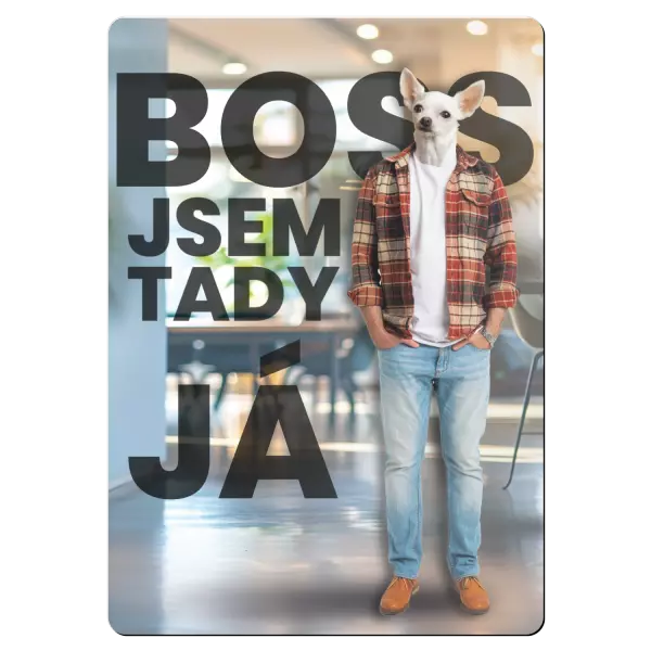 Kovová cedulka BOSS - jsem tady já