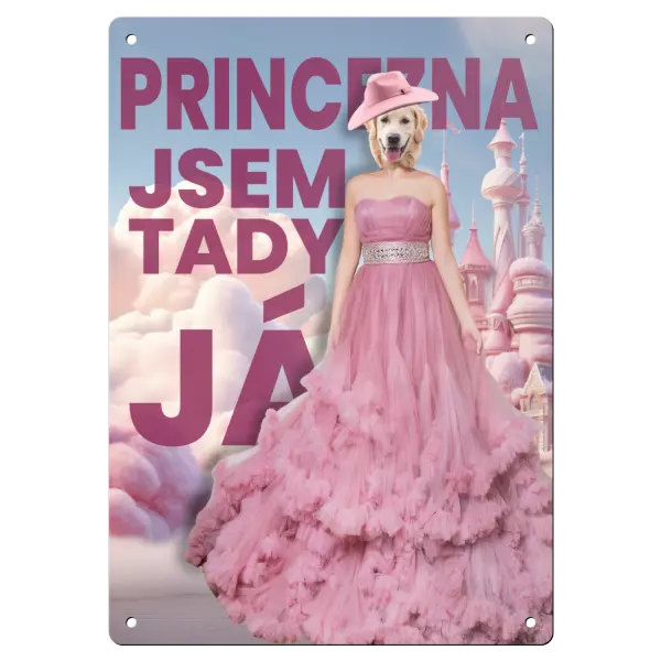 Kovová cedulka PRINCEZNA - jsem tady já