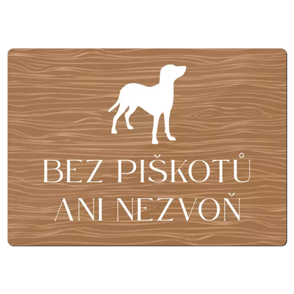 Kovová cedulka Bez piškotů ani nezvoň
