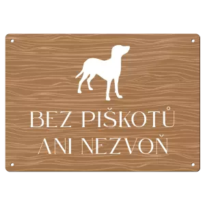 Kovová cedulka Bez piškotů ani nezvoň