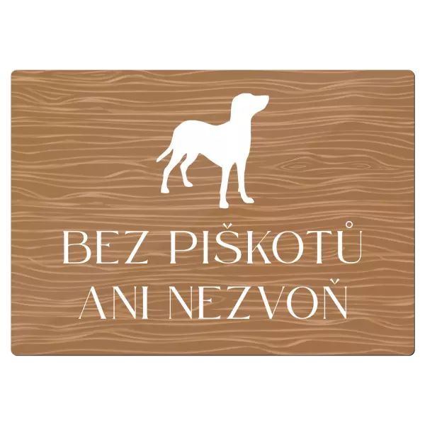 Kovová cedulka Bez piškotů ani nezvoň