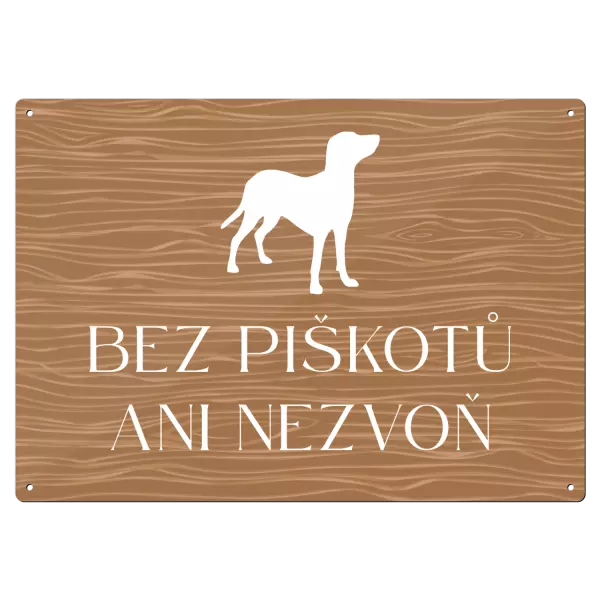 Kovová cedulka Bez piškotů ani nezvoň