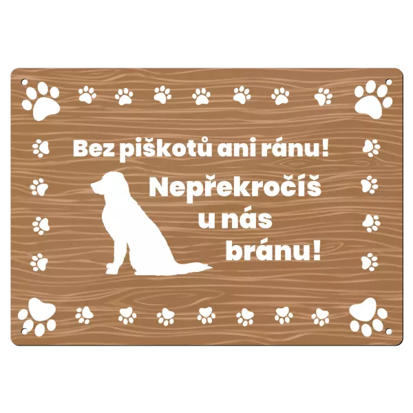 Kovová cedulka Nepřekročíš bránu