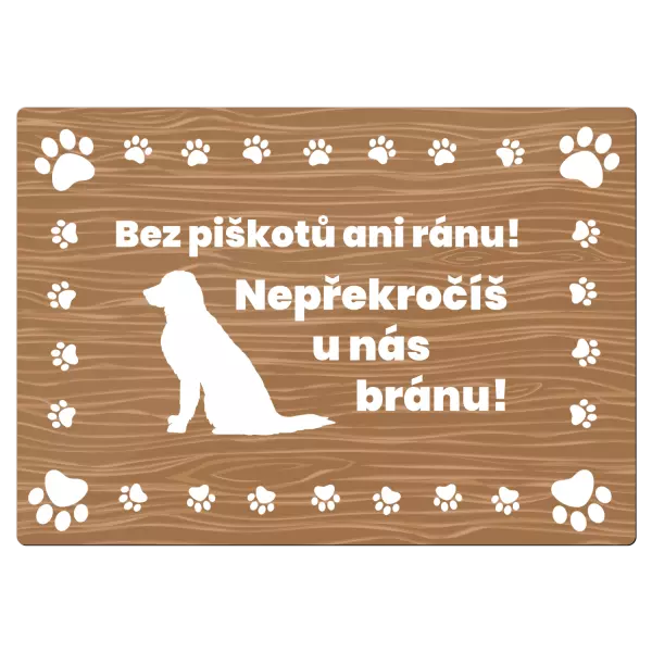 Kovová cedulka Nepřekročíš bránu